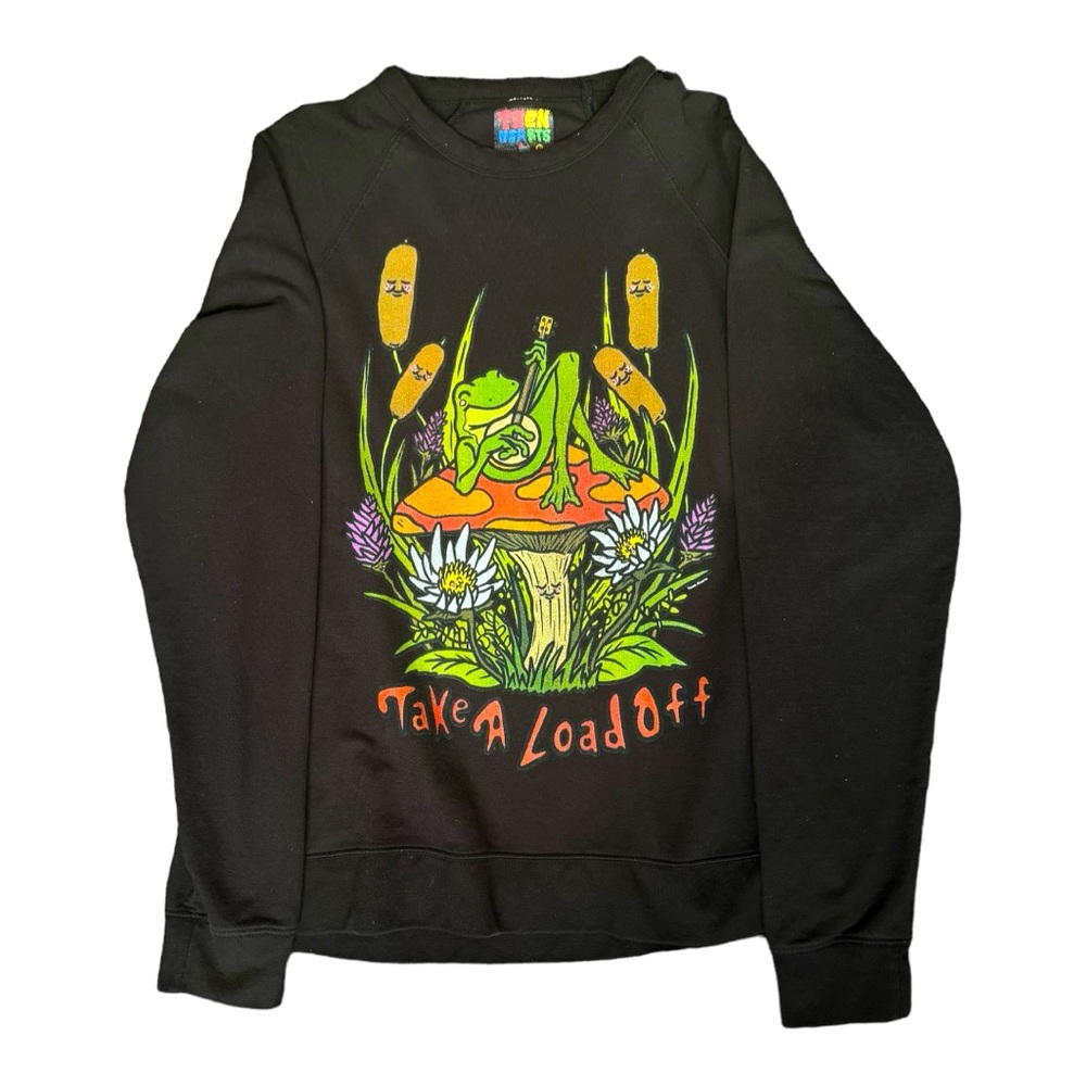 Teen Hearts "Take A Load Off" 100% Cotton Frog Graphic Sweatshirt - Size XL
